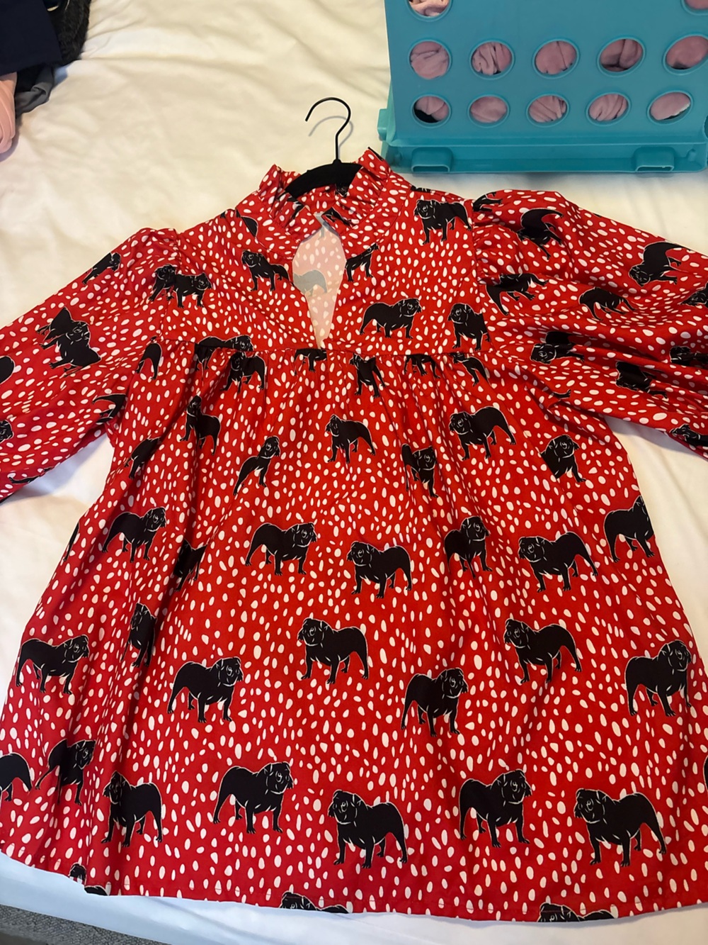 Georgia Bulldogs UGA red black blouse size small